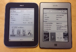 Nook Simple Touch with GlowLight and Kindle Touch