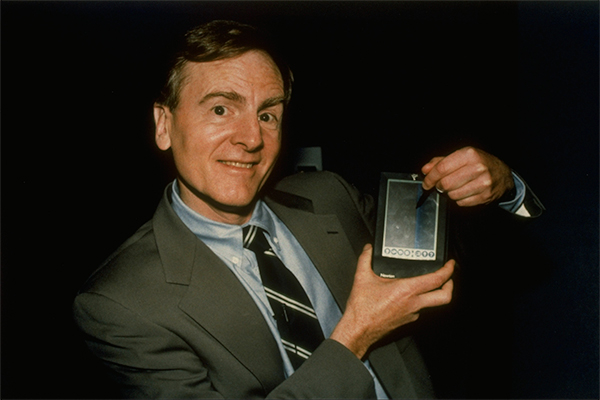 John Sculley with a Newton