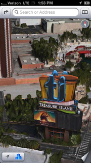 Las Vegas in iPhone 5 Maps