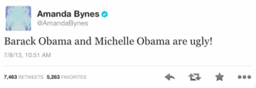 Amanda Bynes Calls Barack and Michelle Obama ugly