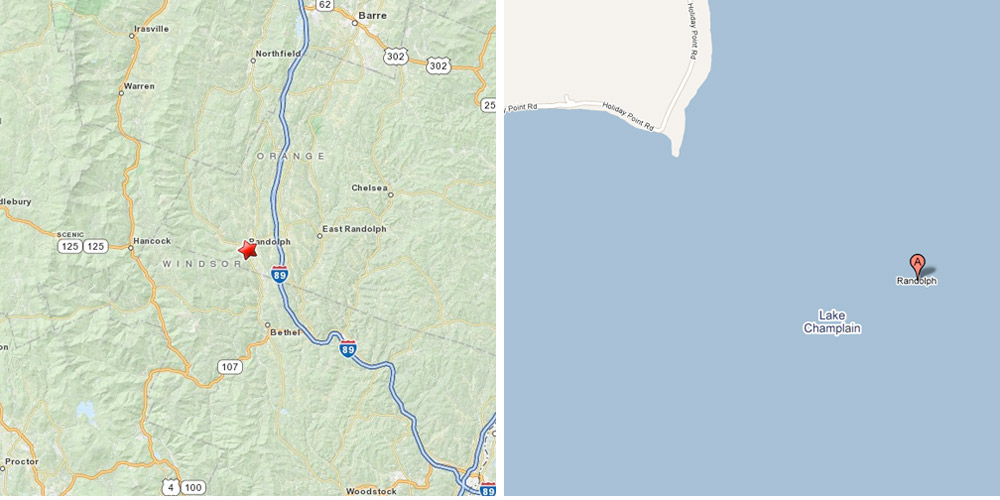Hey Google Maps, Why Is Randolph, VT In A Lake?