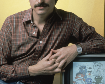 Steve Jobs with an Apple II