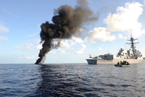 U.S. Navy Investigate Suspected Somali Pirate Skiff