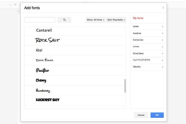 how to upload fonts to google docs