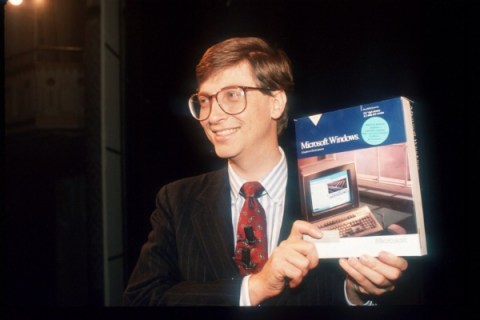 Bill Gates with Windows 3.0