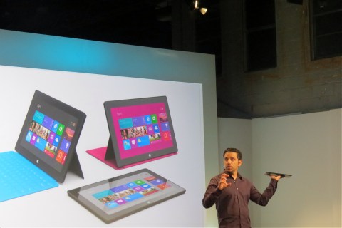 Microsoft's Panos Panay demos Surface at Microsoft's Windows 8 launch event on October 25, 2012