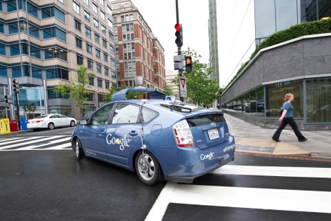 The Google self-driving car maneuvers th