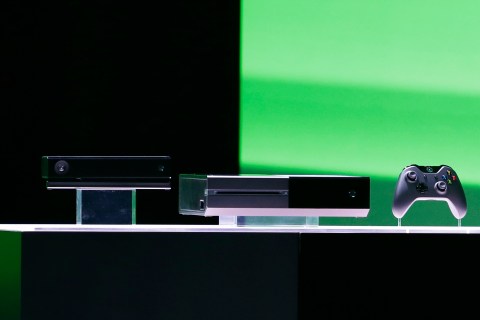 Microsoft Corp.'s next-generation Xbox One entertainment and gaming console system is shown on stage in Redmond, Wash., on May 21, 2013.