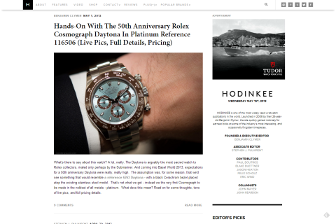 HODINKEE - Wristwatch News, Reviews, & Original Stories