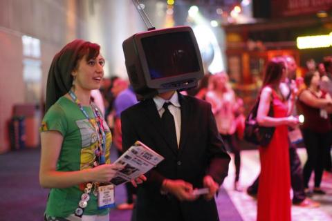 Marianne Azakin and Rodrigo Rentaria attend E3, the Electronic Entertainment Expo, in Los Angeles, California.