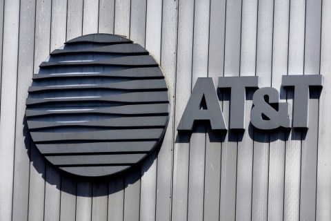 The AT&T logo and initials sit atop thei